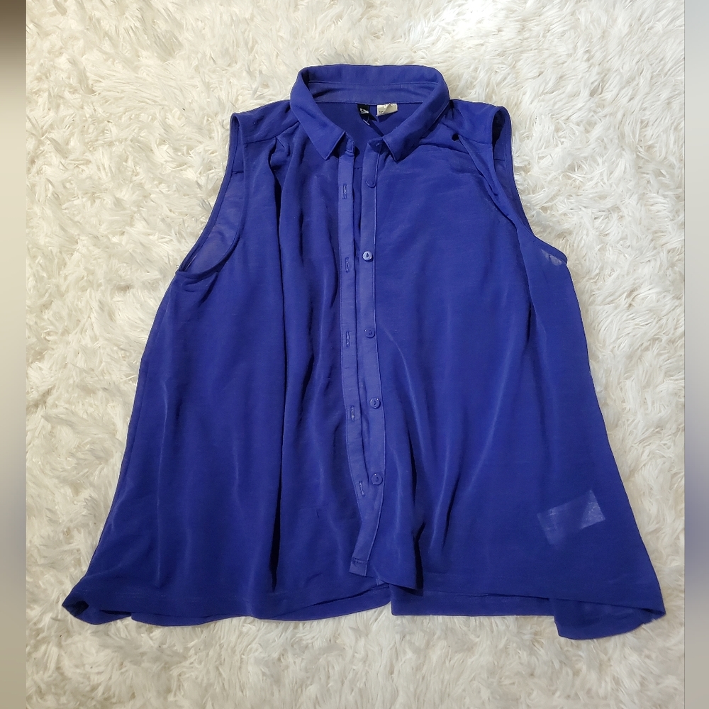 H&M Blue Chiffon Blouse